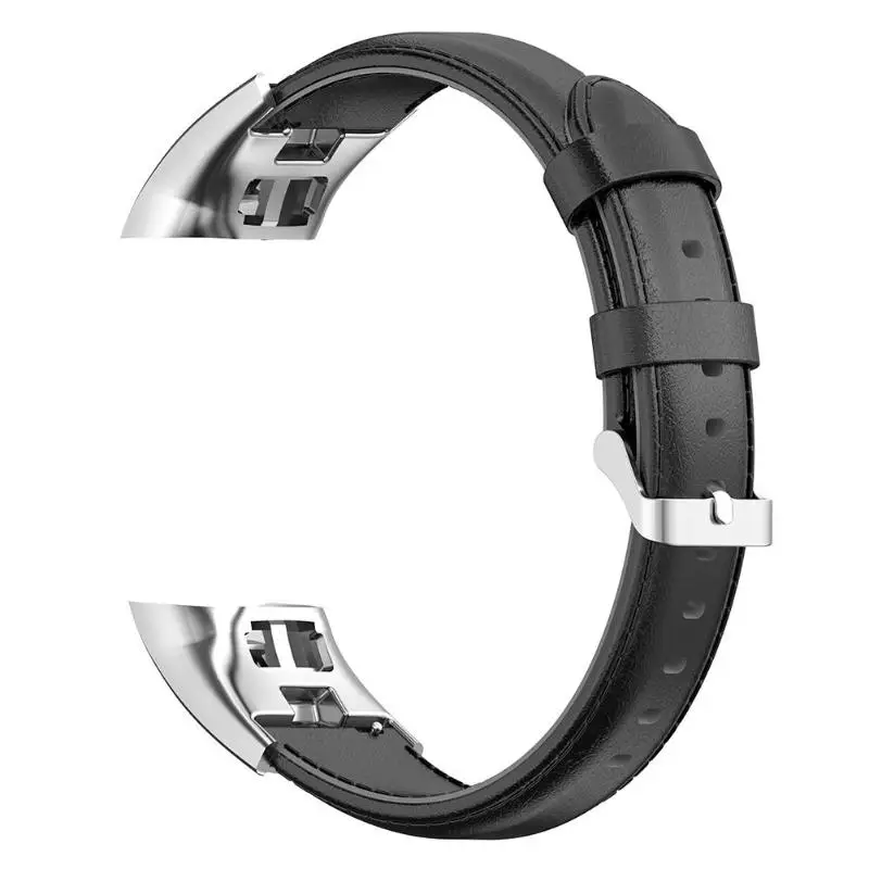 Кожаный сменный Ремешок Браслет для HUAWEI Honor Band 5 CRS-B19S 4 стандартные CRS-B19 аксессуары - Цвет: Black