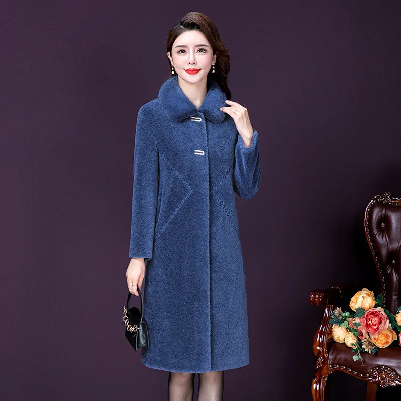 Fashion Women Fur Coat Winter 2020 Korean Style Single Breasted Slim Long Furry Coat Plus Size parka jacket women