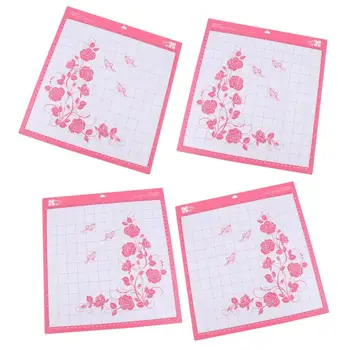 

4Pcs Replacement Cutting Mat Embossed Pads Transparent Adhesive Mat With Measuring Grid 12x12-Inches DIY Cutting Machine Mats