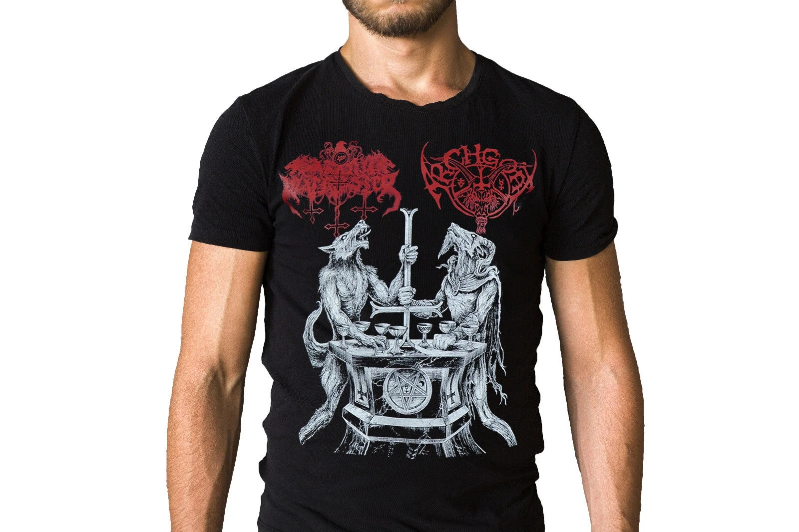 Archgoat Satanic Warmaster Lux Satanae 2015 Футболка с логотипом и обложкой альбома брендовая одежда