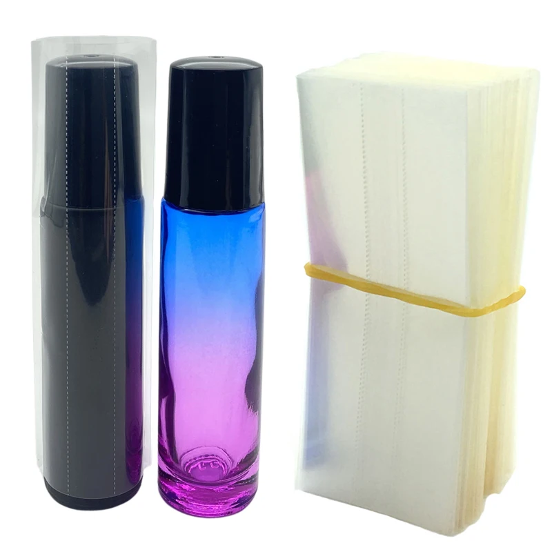 

500Pcs PVC Heat Shrink Wrap Film for Essential Oil Roller Bottles 10ml Best Shrink Rate Clear Shrink Film