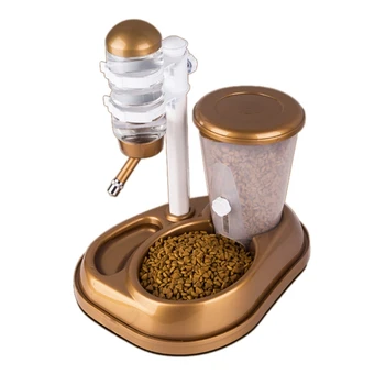 

New 2-In-1 Pet Dog and Dog Automatic Feeder with Large Capacity Drinker Food Bowl and Bottle Cage for Cat and Dog Rabbit