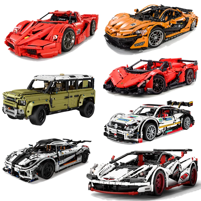 MOC Technic серии строительные блоки RC гоночный автомобиль Benzed Bugattis Lamborghinis GTR суперкар