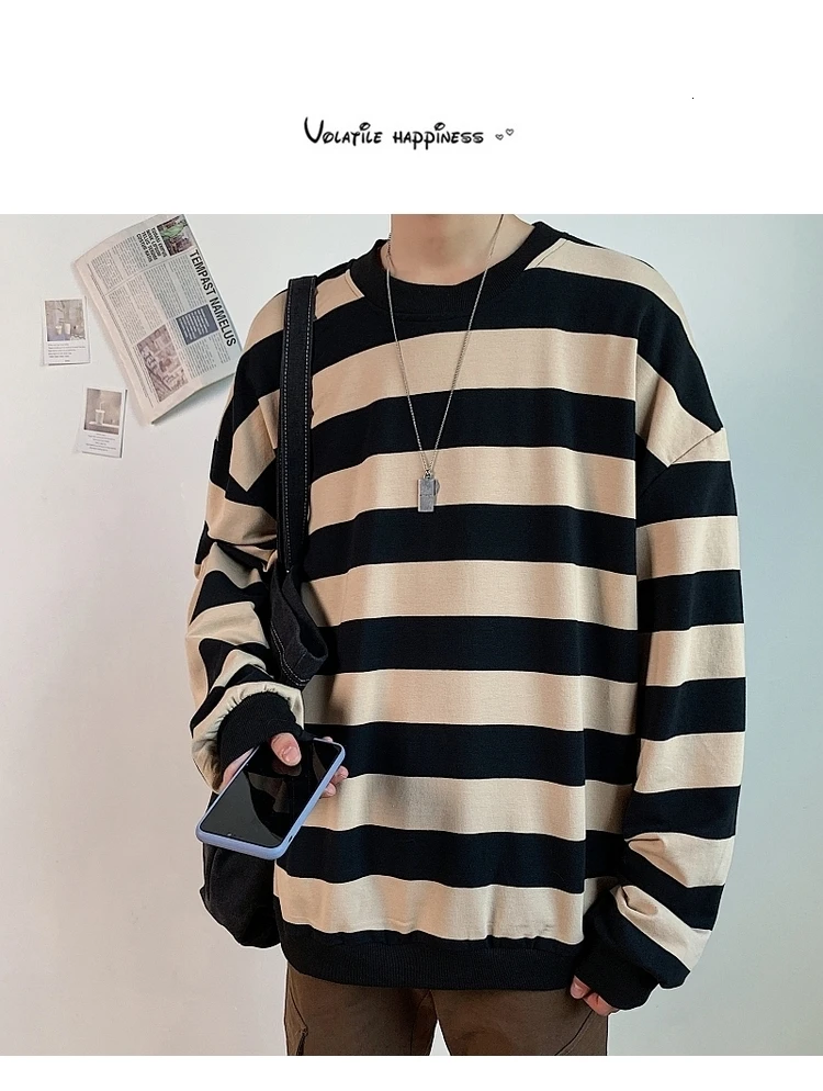 Men's 13 Color Full High-quality Coats Stripe Printing Hoodies Mens Cotton Clothes Pullover Casual Loose Sweatshirts Size M-5XL