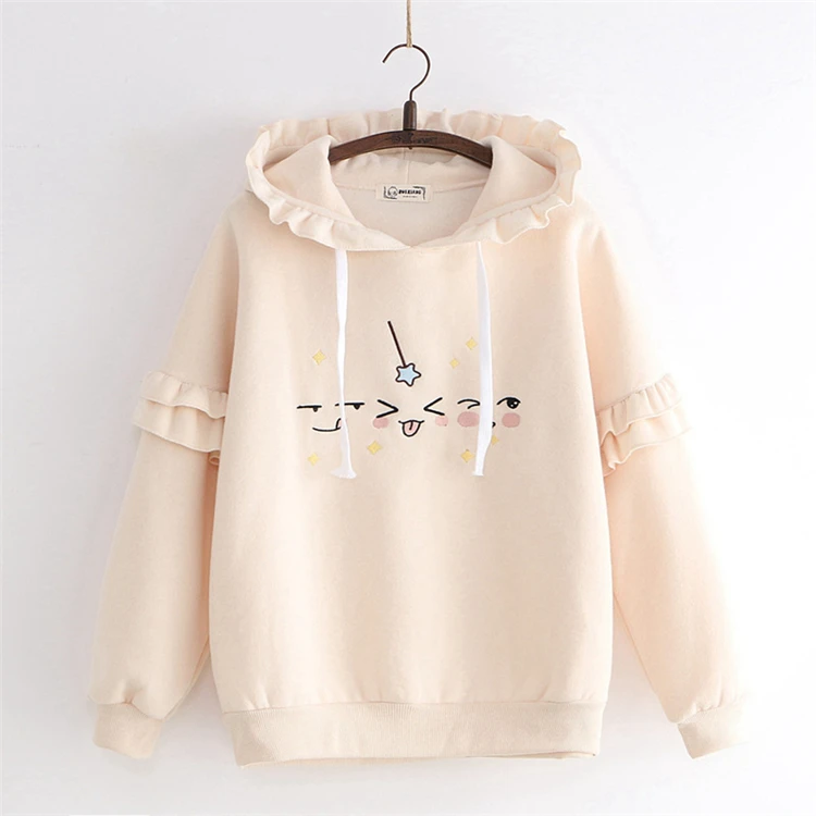 Merry Pretty женские толстовки с героями мультфильмов, с оборками, из кусков, свитшоты, зимний спортивный костюм с капюшоном и длинным рукавом, свободные пуловеры
