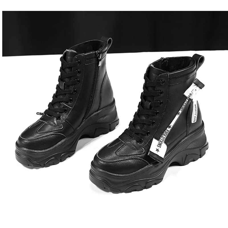 Skup SWYIVY białe buty zimowe ciepłe trampki dla kobiet śniegowe buty aksamitne futro zimowe 2019 damskie buty do kostki platformy buty codzienne futro