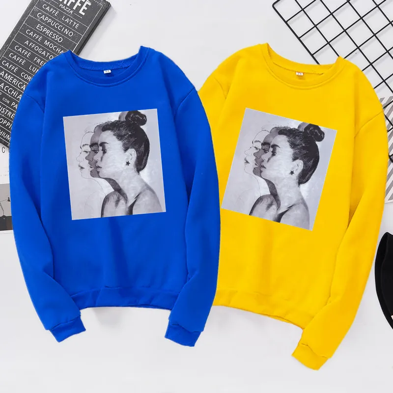 New Fashion Hoodies Sweatshirt Woman Spring and Autumn Print Hoodies Loose Women Tops Slim Fit Soft Lady Sweatshirt