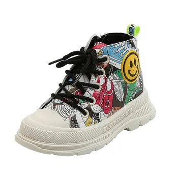 

COZULMA 2020 Children Fashion Boots for Girls Boys Shoes Kids Soft Leather Bottom Martin Boots Toddler Autumn Winter Sneakers