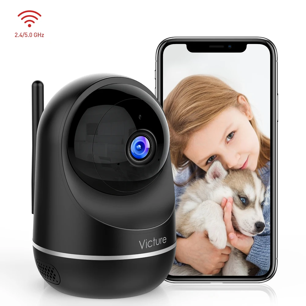 Victure 2.4Ghz 5Ghz Wi-Fi Pet Camera 1080P Home Security with Motion Detection 2-Way Audio and Night Vision | Безопасность и