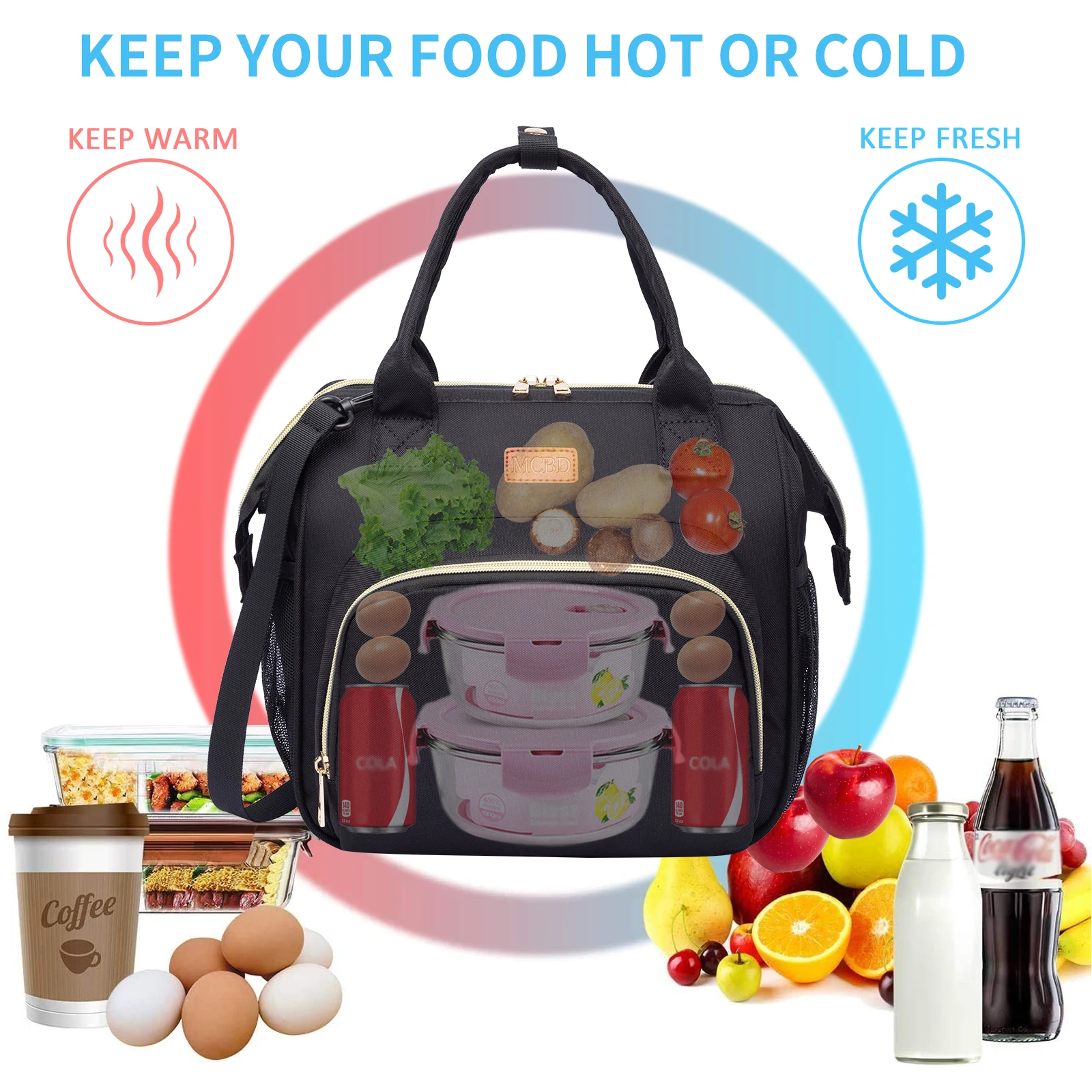 Bolso Matero Porta Termo Comida Termico De Tela Para Mujer Borsa Frigo Termica Pranzo Borsa Tela Cesta Picnic Più Freddo