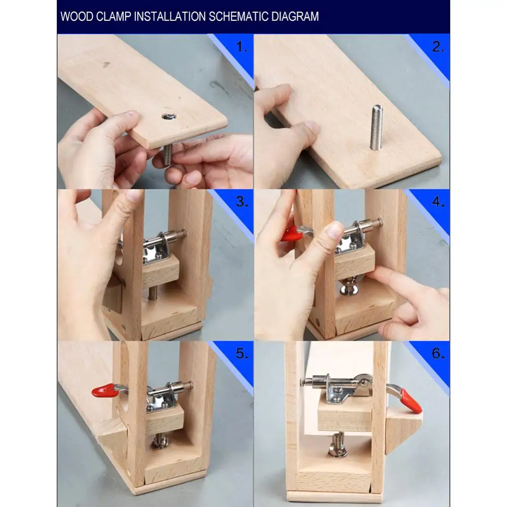 DIY Регулируемый кожаный удерживающий деревянный зажим для шнуровки сшивания