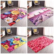 1 шт. Короткие Плюшевые с цветочным принтом ковры для гостиной коврики для спальни сопротивление скольжению коврики для прихожей