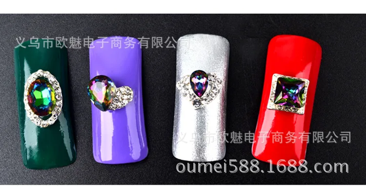 New Products Manicure Flamboyant Diamond Five-color Special Shape AB Diamond Not Afford End Colorful Glass Drill Nail Jewelry Cu