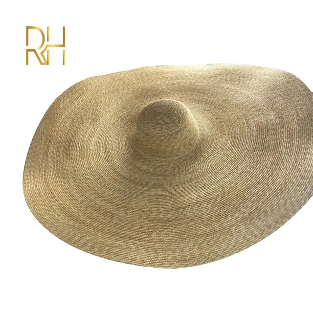 Fashion 90cm 100cm Large Cap Over Size Super Big Brim Real Wheat Straw Hat  Vacation Beach