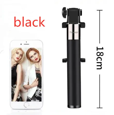 black huawei Honor AF11 селфи-палка Выдвижная ручной затвор для смартфонов iPhone Android huawei - Цвет: black