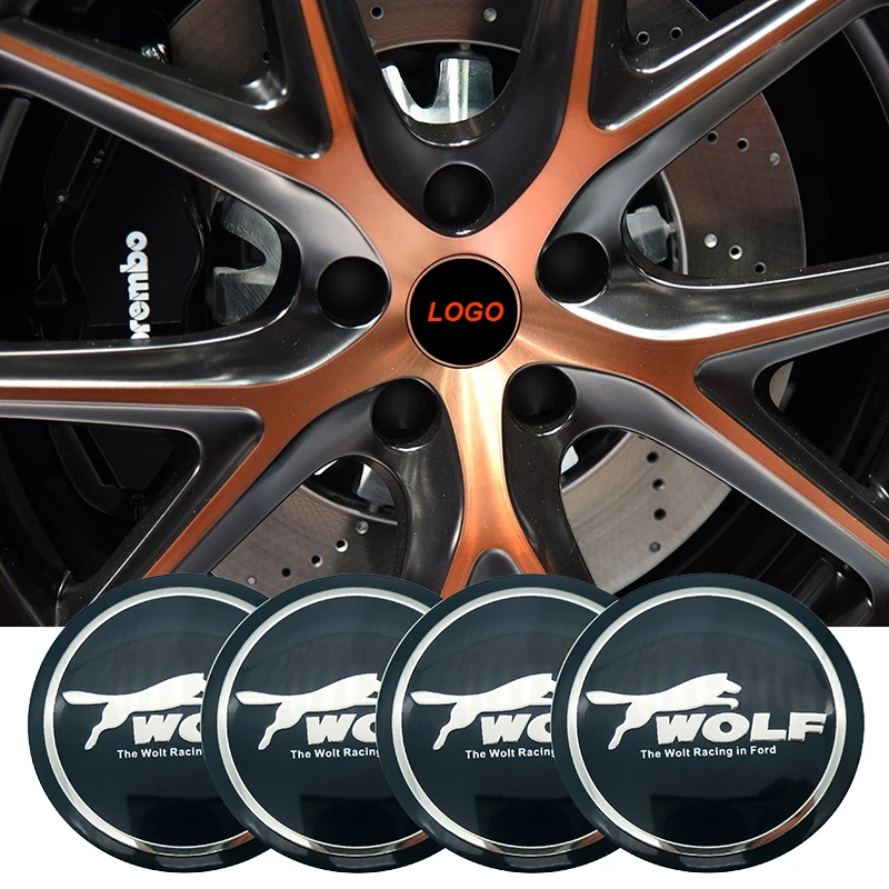 Для Ford Wolf Racing Wheel наклейки для Focus 2 3 Mondeo Mustang Fiesta Edge Kuga Range Ecosport 4 шт. эмблема в центре