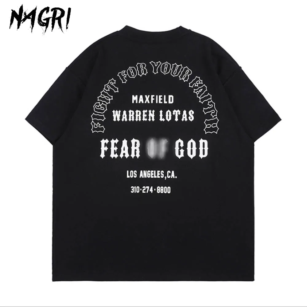 Футболка NAGRI FOG Essential Men уличная одежда в стиле хип хоп свободные футболки с