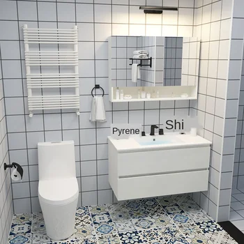 

Solid wood bathroom cabinet washbasin vanity cabinet combined bathroom vanity bathroom cabinet bathroom