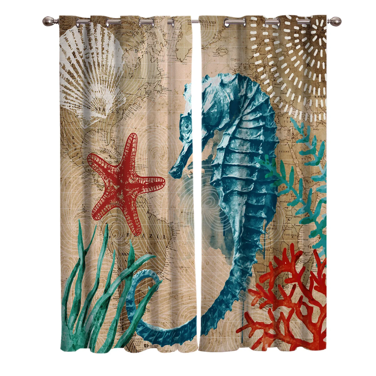 Морская жизнь серии морские лошади окна шторы Ванная комната Кухня Декор с