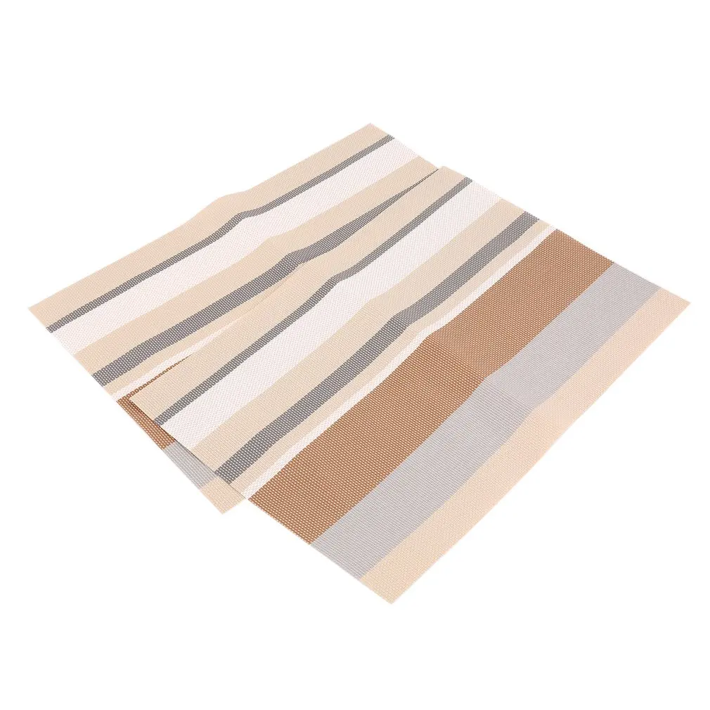 2 шт. в полоску ПВХ теплоизоляционный коврик для стола водонепроницаемый