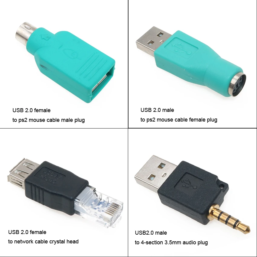 Cable de red para PS2 mouse 3,5, de audio o USB 2,0, macho, hembra, para impresora|Conectores| -