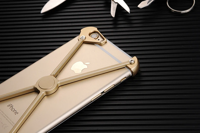 Роскошный Алюминиевый металлический бампер чехол для iPhone 8 7 6 6s/Plus ультратонкий противоударный чехол для телефона Apple iPhone 7 8/Plus бампер