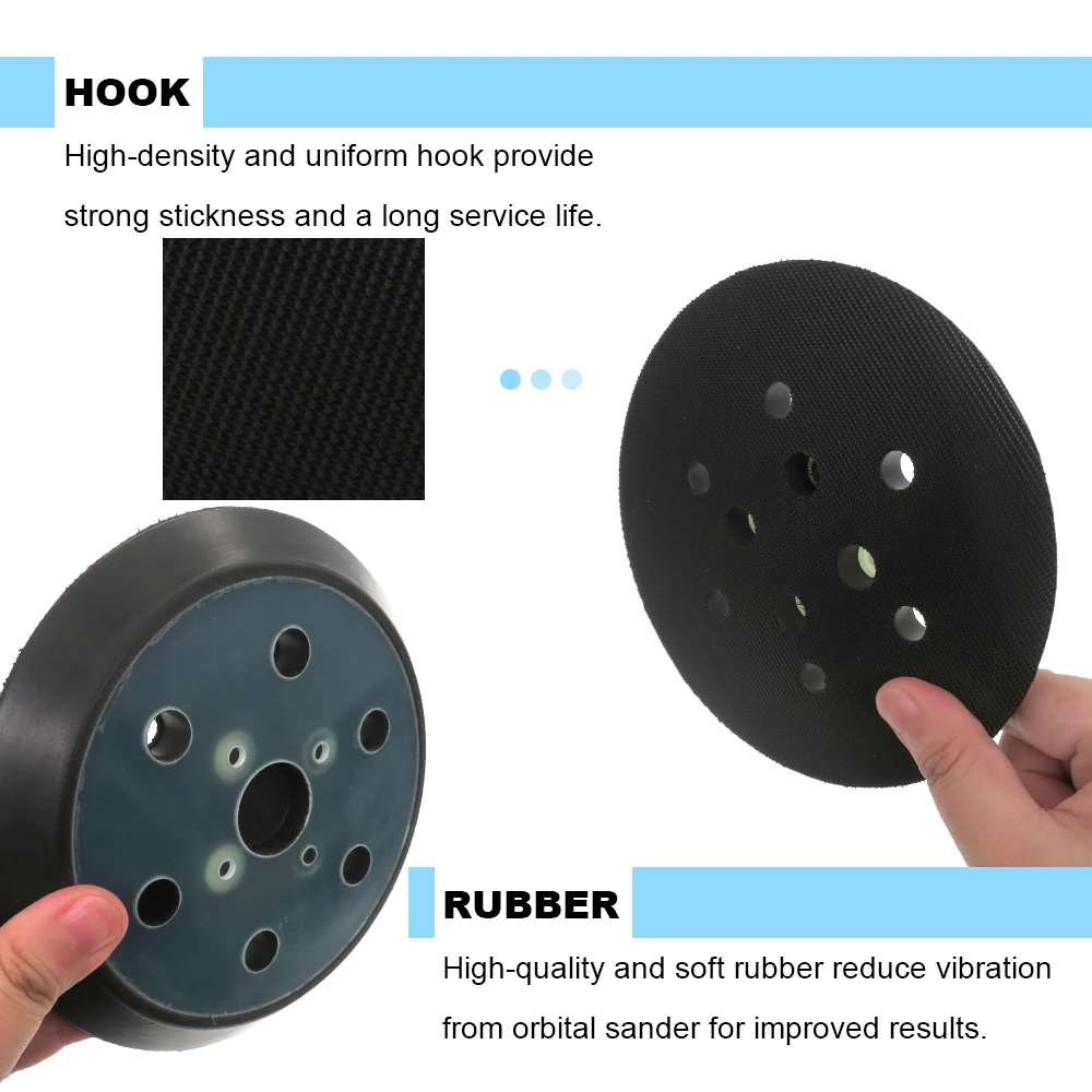 6 Inches 150MM 6-Hole Back-up Sanding Pad 4 Nails Hook and Loop Sander Backing Plate for Electric  Sander Ridgid R2611 images - 6