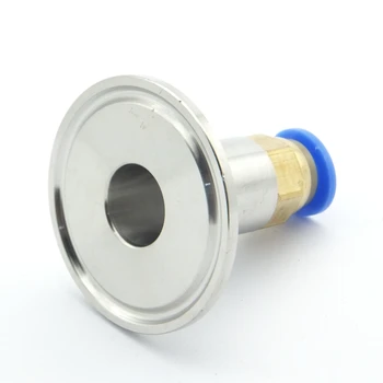 

6mm Hose Tube Push In Fitting x 25mm Ferrule OD 304 Stainless Steel Sanitary Connector Pipe Fitting Fit 0.5" Tri Clamp