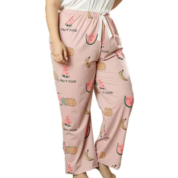 

Summer Casual Pajamas Pants Women Mom Soft Pyjama Long Pants Printed Leisure Wear Big Size Home Sleepwear Loungewear Night Wear