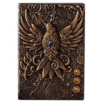 

Vintage Retro The Phenix Long Life Bird Theme Lined Paper Note Book 100 Sheets Journal School Office Supplies