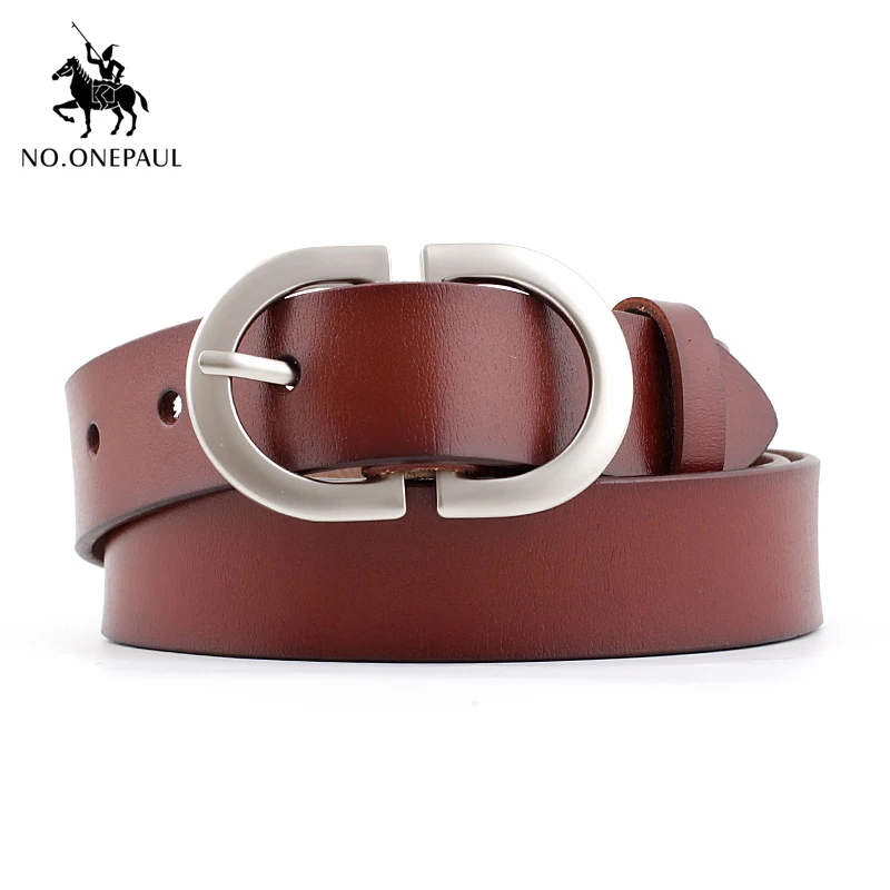 

NO.ONEPAUL Belts Fancy Vintage for Jeans Women Belt Designer Female Belt Genuine Leather Belts For Women Female Strap Pin Buckle