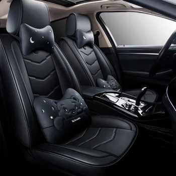 

Full Coverage Eco-leather auto seats covers PU Leather Car Seat Covers for ssangyong actyon korando kyron rexton