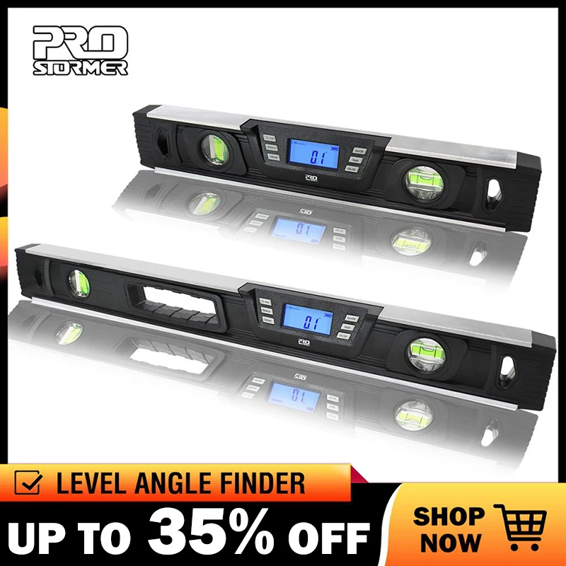 Baratos Inclinómetro de Nivel Digital electrónico PROSTORMER buscador de ángulo de Protractor pantalla LCD de 40 cm 60 cm con imanes Nivel Digital Nivel