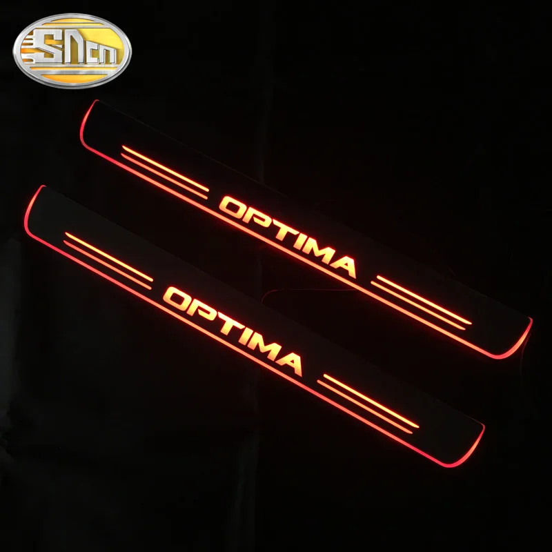 SNCN 4 шт. Автомобильный светодиодный дверной порог для Kia Optima K5 2011- ультра-тонкий акриловый Динамический светодиодный светильник
