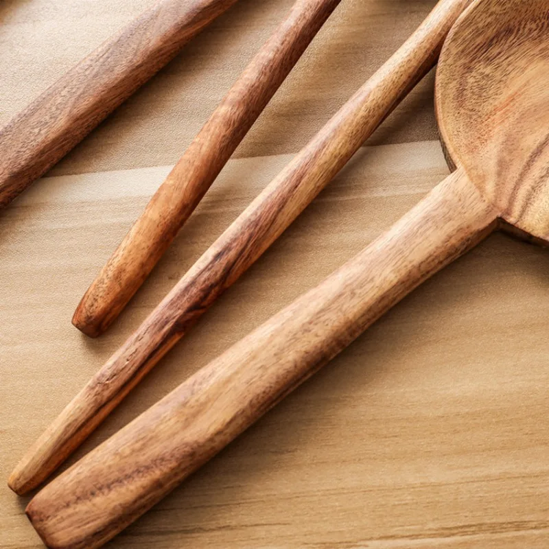 Деревянная ложка с длинной ручкой антипригарная сковорода большая ложка для супа металлическая кулинарная лопатка посуда Resuable столовые приборы кухонные инструменты