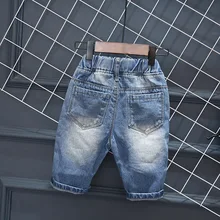 Детские брюки г., новые стильные летние джинсовые брюки в Корейском стиле для мальчиков, шорты, T5615