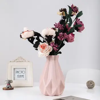 

Plastic Shatter-proof Flower Pot Vase Modern Study Room Hallway Wedding Decor