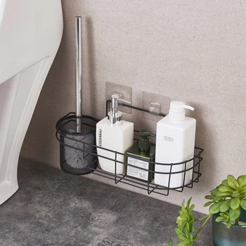

Bathroom Shelf Metal Shelf Storage Rack Stainless Steel Punch-Free Firm Shower Kitchen Fitted Wall Storage Organizer Rack
