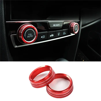

2pcs Aluminum Air Condition AC Switch Button Cover Trim For Honda Civic 10th Gen 2016 2017 2018 Air Conditioning Control Sticker