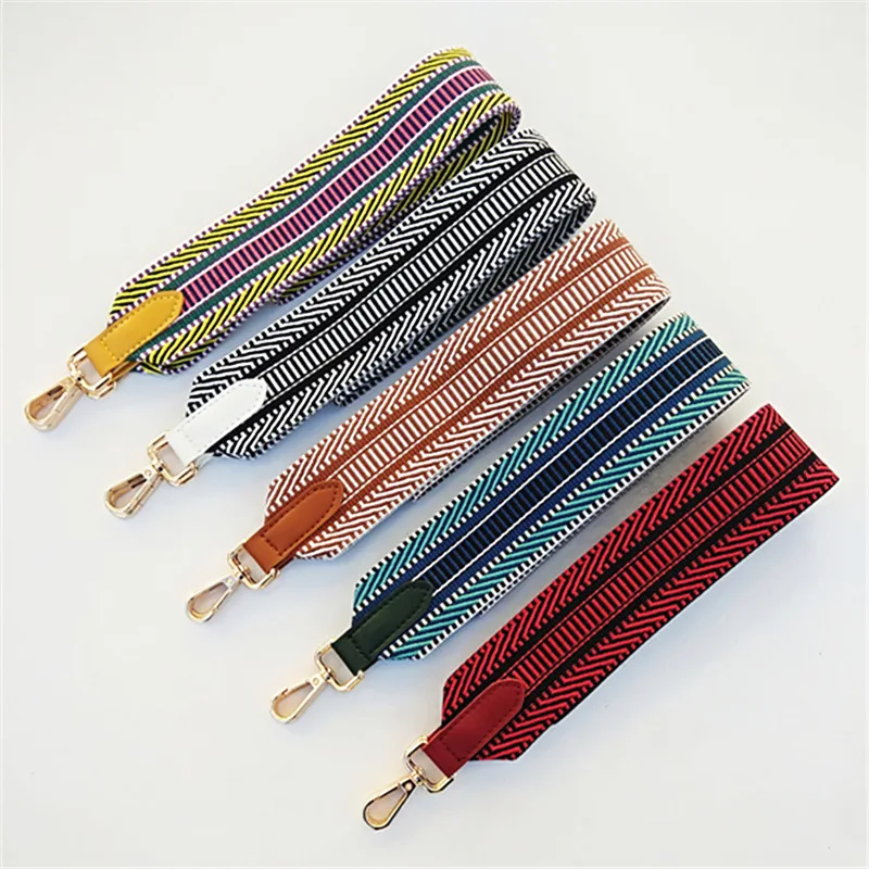 Bag-Strap Belt-Bag-Accessories Shoulder-Strap-Bag Handbag Rainbow-Fabric Adjustable Colored