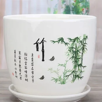 

CERAMIC FLOWER POTS,BONSAI POT,BALCONY POTS FOR FLOWERS WITH TRAY,CHINESE STYLE LARGE POTS FOR PLANTS,FLOWERPOTS R991