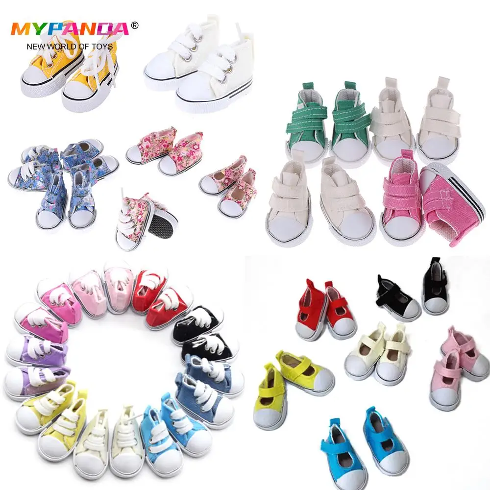 1 Pair 5cm Doll Canvas Shoes Seakers Doll Toy Footwear Sports Tennis ...