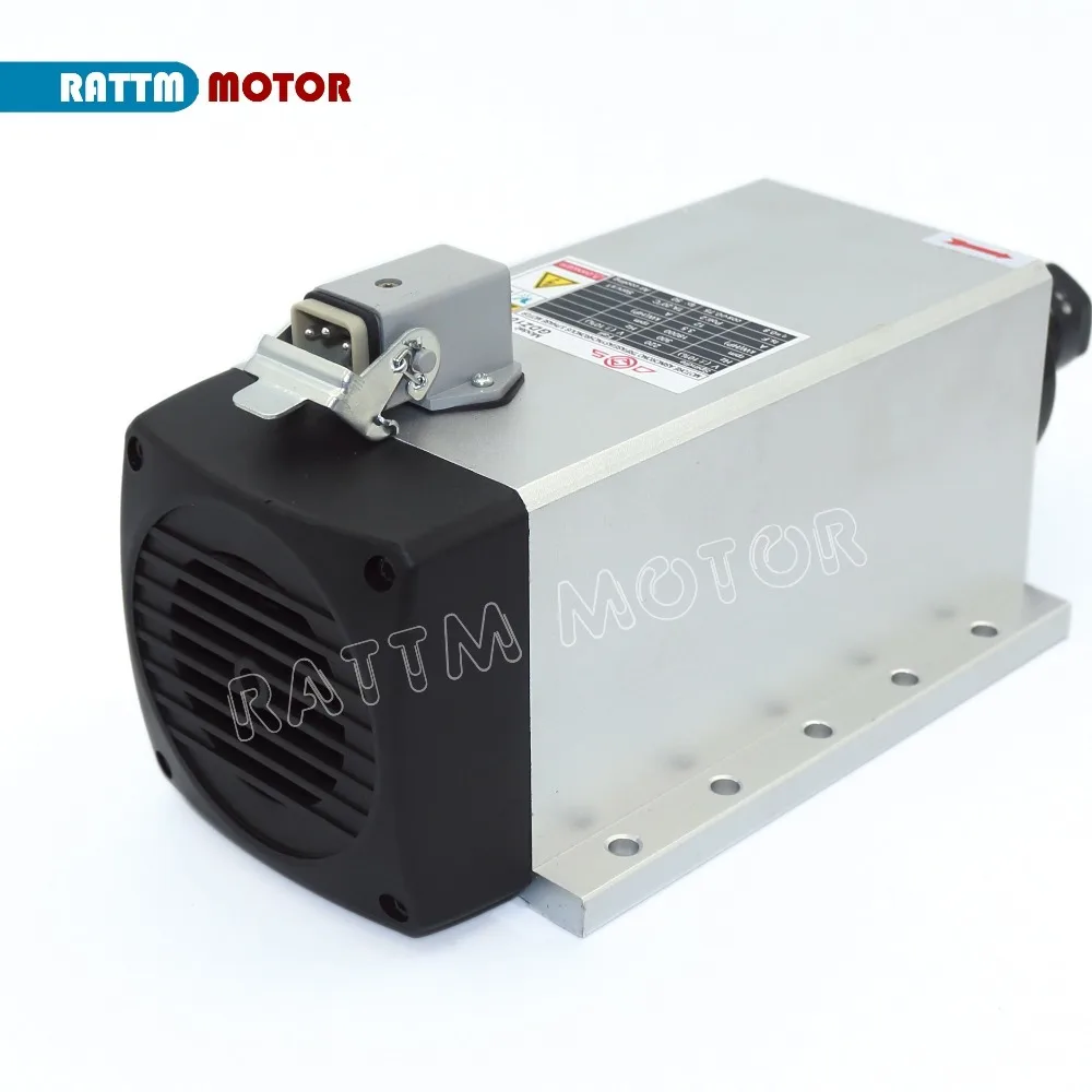 Square 3kw Quanlity Air cooled spindle motor ER20 220V runout-off 0.01mm,4 Ceramic bearing,CNC Engraving milling grind