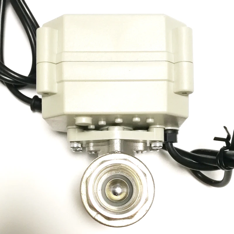 battery powered water leak sensor with SS304 3/4" electric valve, can work for 2 years,smart home water leak alarm DC3V