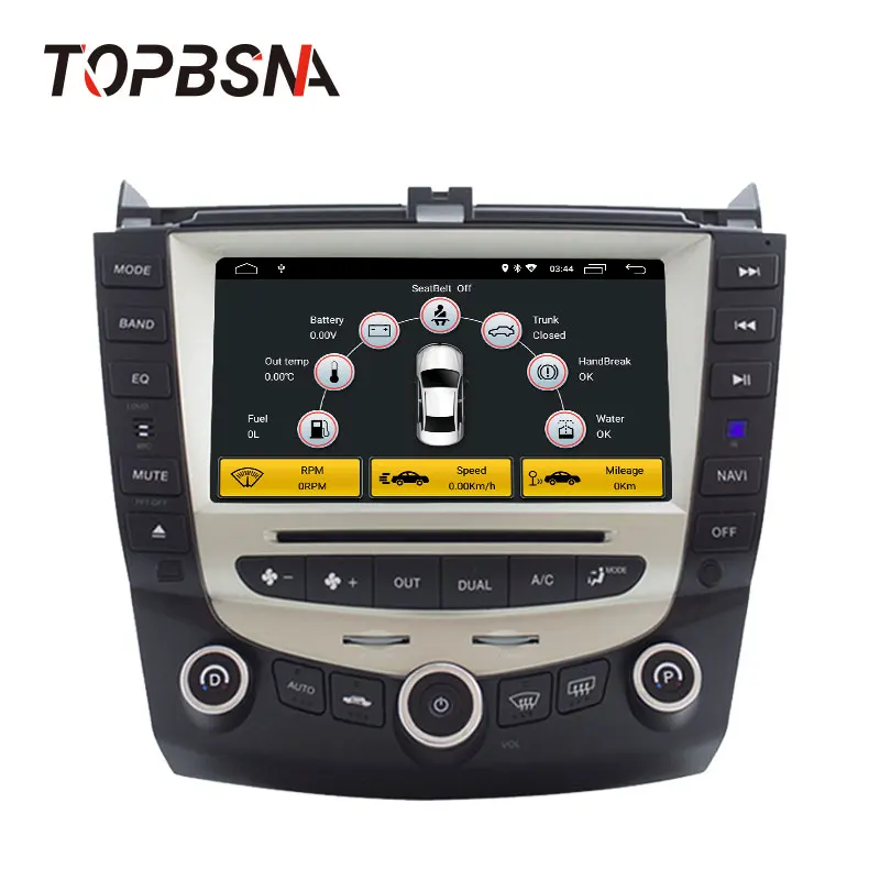 Perfect TOPBSNA Android 9.0 Car DVD Multimedia Player for Honda Accord 2003-2008 GPS Navigation 2 Din Car Radio Stereo headunit WIFI RDS 3