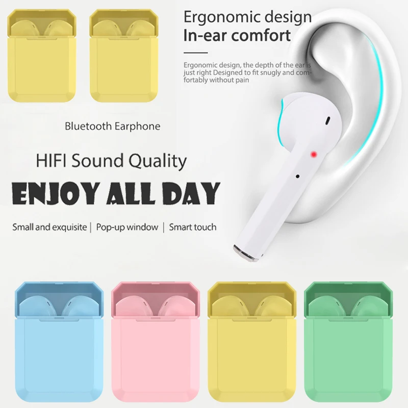Auriculares I2 TWS 5,0, inalámbricos por Bluetooth, táctil con tecla, para Xiaomi, Huawei, Samsung