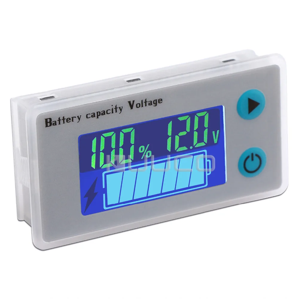 Цифровой Батарея индикатор 12V 24V аккумулятор вольтметра Ёмкость температура монитора Дисплей метр Панель 10-100V детектор батареи