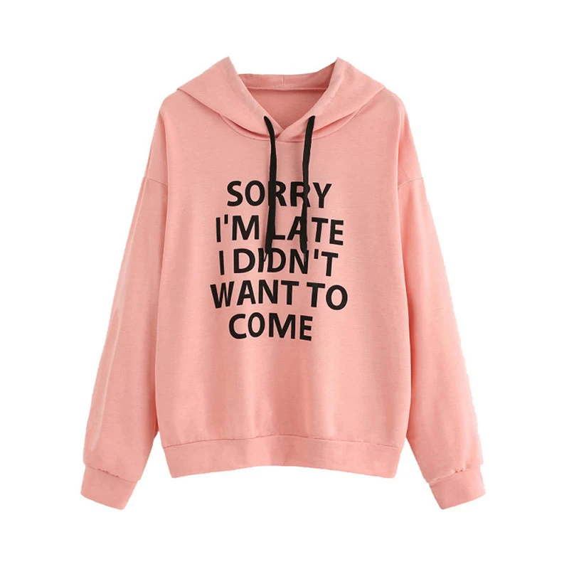 Style B Pink Oh Yes повседневные толстовки с буквенным принтом, Женская толстовка, новинка, зимний флисовый пуловер с капюшоном, плотные свободные женские толстовки, верхняя одежда - Цвет: Style B Pink