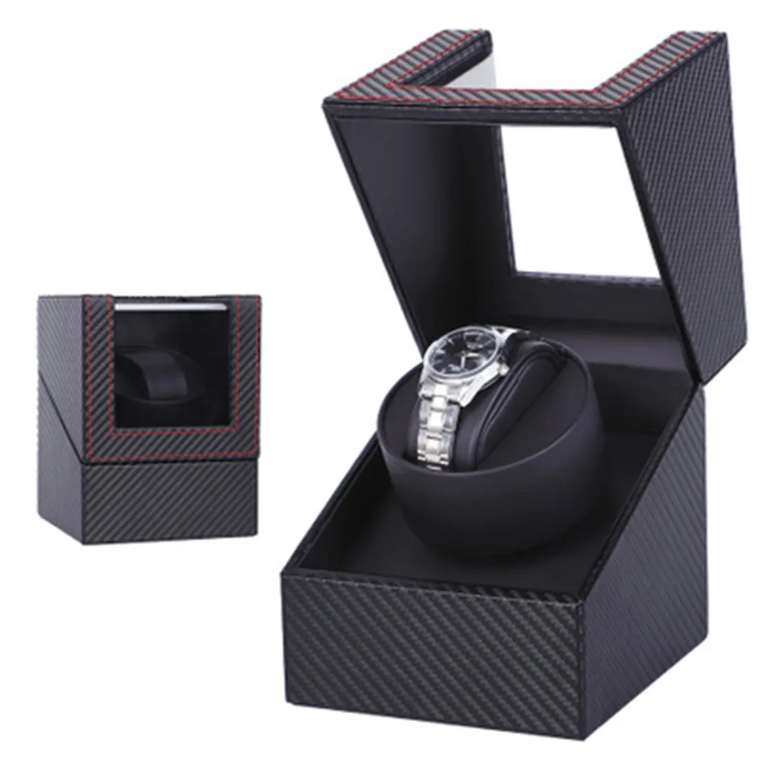 

US Plug Mabuchi Motor Watch Winder Holder Display Automatic Mechanical Watch Winding Box Leather Organizer