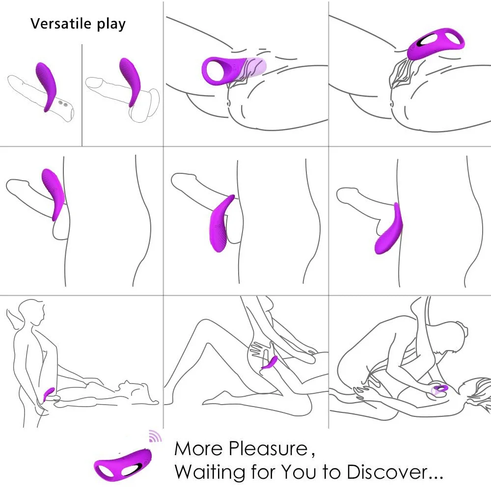 Vibrator Penis Ring Silicone Cock Rings Dick Vibrator Male Penis Massage Sex Toys For Men Time Delay Ejaculation Vibrating